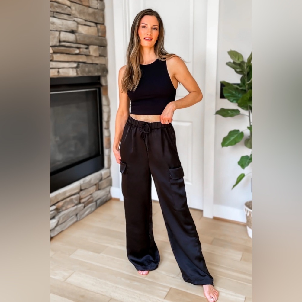 ZARA satin Cargo Pants size
